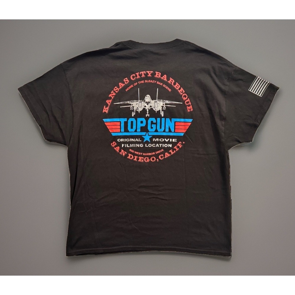 Top Gun Movie Bar Scene Shirt XL Black Kansas City Barbeque San Diego Promo Tee